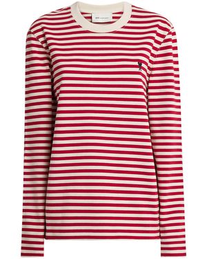 Ami Paris Cotton Stripe Long-Sleeve T-Shirt - Red