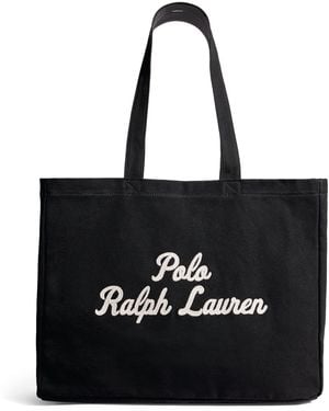 Polo Ralph Lauren Cotton Logo Tote Bag - Black