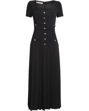 Alessandra Rich Virgin Wool Midi Dress - Black