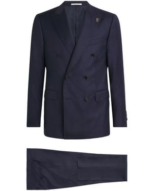 Pal Zileri Wool Vicenza Double-Breasted 2-Piece Suit - Blue