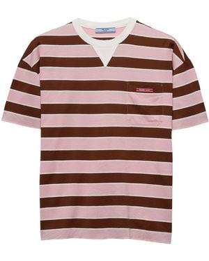 Prada Cotton Striped Rugby Shirt - Red