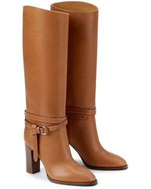 Ralph Lauren Leather Donnely Knee-High Boots 90 - Brown
