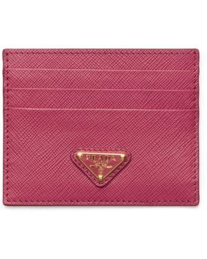 Prada Saffiano Leather Card Holder - Pink
