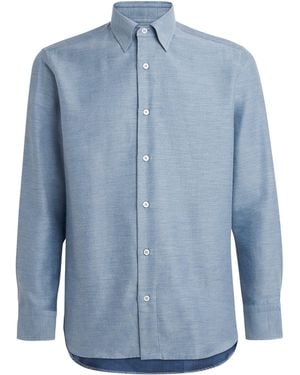 Brioni Cotton-Cashmere Shirt - Blue