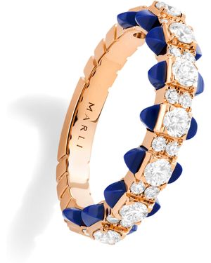 Marli New York Diamond And Lapis Lazuli Tip-Top Ring - Blue