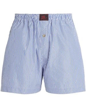 Willy Chavarria Stripe Woven Boxers - Blue