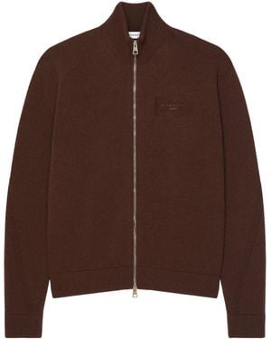 Givenchy Wool-Cashmere Couture Seam Zip-Up Cardigan - Brown