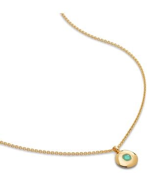 Monica Vinader Vermeil And Emerald May Birthstone Necklace - Metallic
