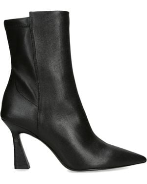 Stuart Weitzman Leather Vinnie Ankle Boots 85 - Black