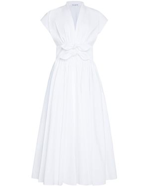 Alaïa Cotton Poplin Knot Midi Dress - White