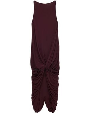 Loewe Knot-Front Draped Maxi Dress - Purple