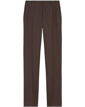 McQueen Wool Pinstripe Slim Trousers - Brown