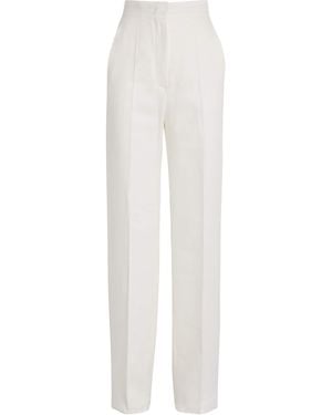 Max Mara Garibo Linen Trousers in White | Lyst