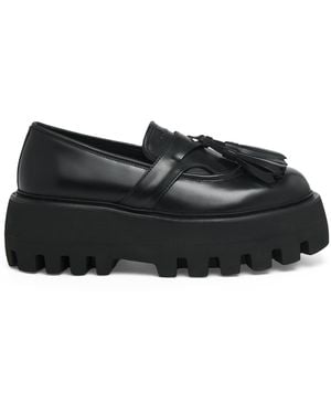 McQueen Leather Sofa Loafers - Black