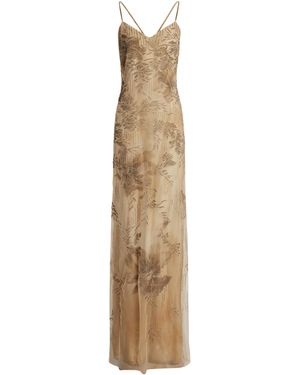 Ralph Lauren Embellished Kacey Maxi Dress - Natural