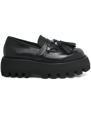 McQueen Leather Sofa Loafers - Black