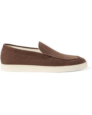 Brunello Cucinelli Suede Slip-On Trainers - Brown