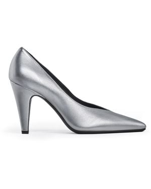Alaïa Metallic Leather Cone Pumps 90 - Gray