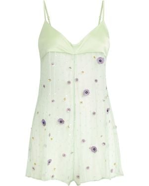 Kiki de Montparnasse Embellished Muse Mini Playsuit - White
