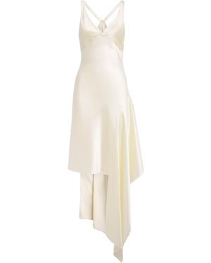 Laura Pitharas Silk Asymmetric Mini Dress - White