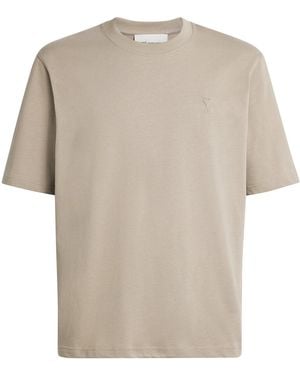 Ami Paris Cotton Embossed Logo T-Shirt - White
