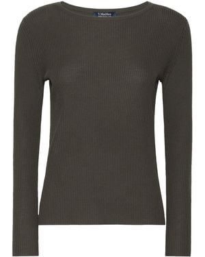 Max Mara Virgin Wool Rib-Knit Jumper - Green