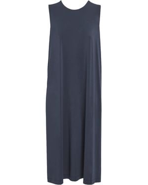 Issey Miyake Drape Jersey Sleeveless Midi Dress - Blue
