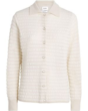 Barrie Cashmere-Cotton Embossed Shirt - White