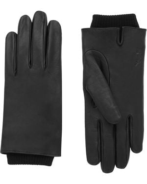手袋 SAINT LAURENT BLACK LEATHER CASSANDRE GLOVES Cassandre leather clutch in black - Saint Laurent | Mytheresa