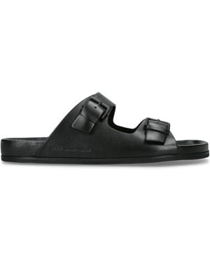 Ami Paris Leather Double Buckle Sandals - Black