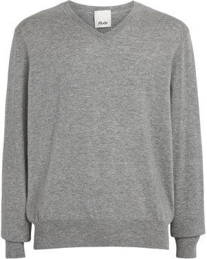 Allude Cashmere V-Neck Jumper - Grey