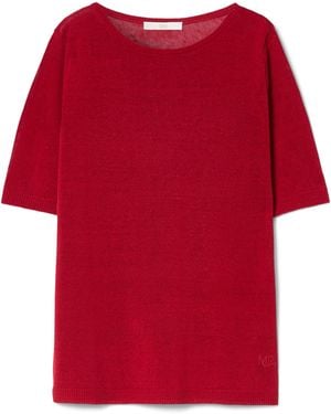 Marina Rinaldi Linen-Blend T-Shirt - Red