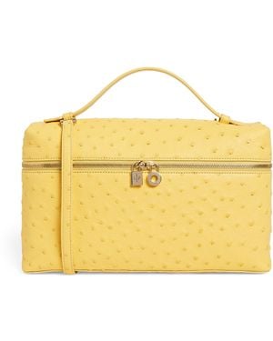 Loro Piana Ostrich Extra Pocket L27 Cross-body Bag - Yellow