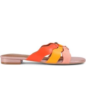 Kurt Geiger Leather Sun Wave Sandals - Orange