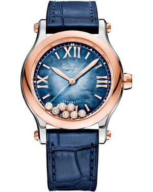 Chopard Stainless Steel And Diamond Happy Sport Watch - Blue