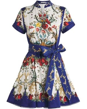 Alice + Olivia Stretch-Cotton Lucy Mini Dress - Blue