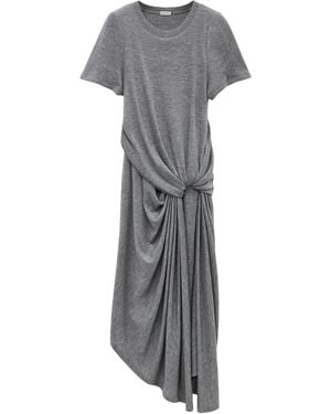 Loewe Cashmere-Blend Draped Midi Dress - Grey