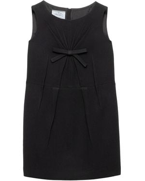 Prada Wool Natté Sleeveless Mini Dress - Black
