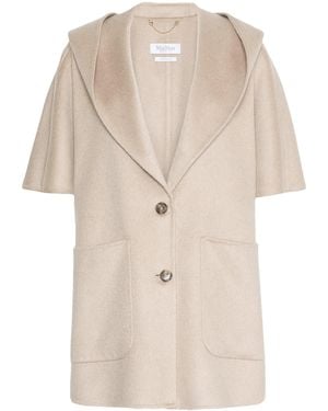 Max Mara Cashmere Hooded Cape - Natural