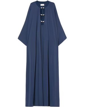 Marina Rinaldi Jersey Pearl-Detail Maxi Dress - Blue