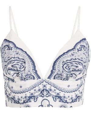 Sandro Bandana Print Crop Top - Blue