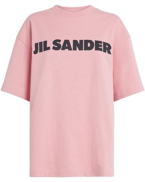 Jil Sander Cotton Logo T-Shirt - Pink
