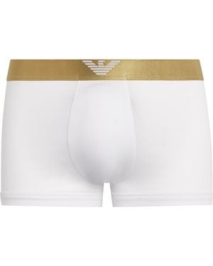 Emporio Armani Stretch-Cotton Logo Trunks - White