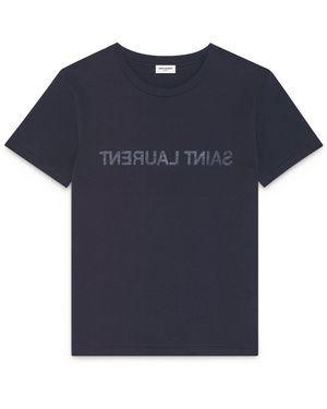 Saint Laurent Logo T-Shirt - Blue