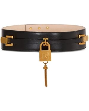 Balmain Leather Sync Belt - Black