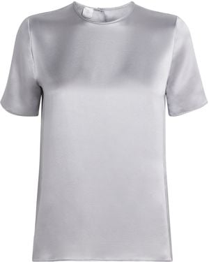 Eleventy Silk Crew-Neck T-Shirt - Grey