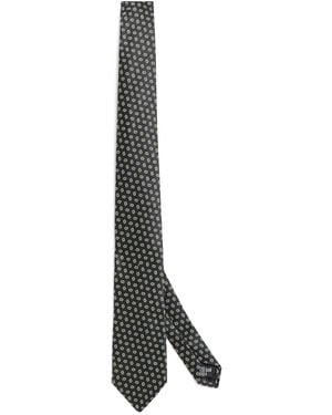 Emporio Armani Silk Jacquard Tie - White