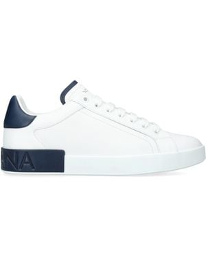 Dolce & Gabbana Leather Portofino Trainers - White