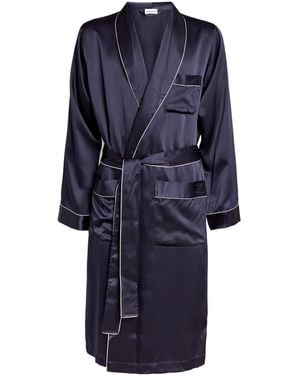 Zimmerli of Switzerland Silk Dressing Gown - Blue