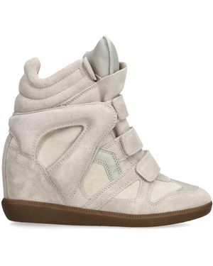 Isabel Marant Suede Bekett Wedge Trainers 50 - Natural